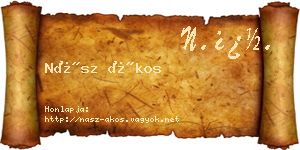 Nász Ákos névjegykártya