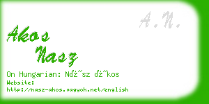 akos nasz business card